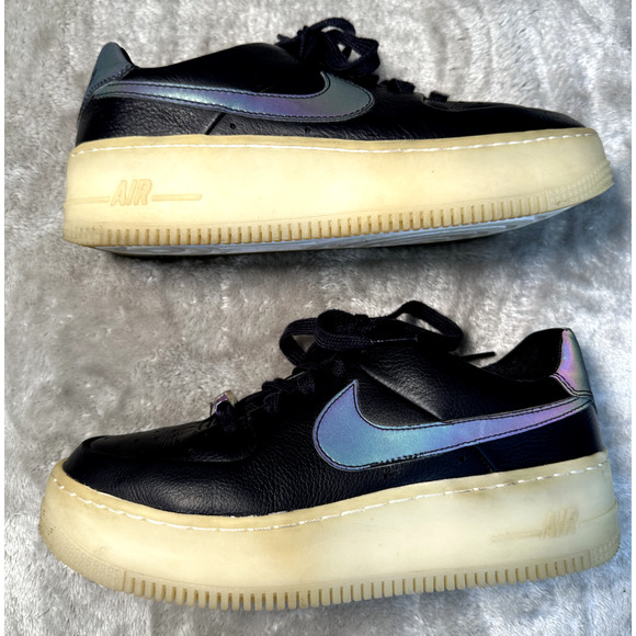 Nike Air Force 1 Sage Low LX Black Oil Shoes Sneakers Womens Size 7 AR5409-004 - Picture 3 of 8